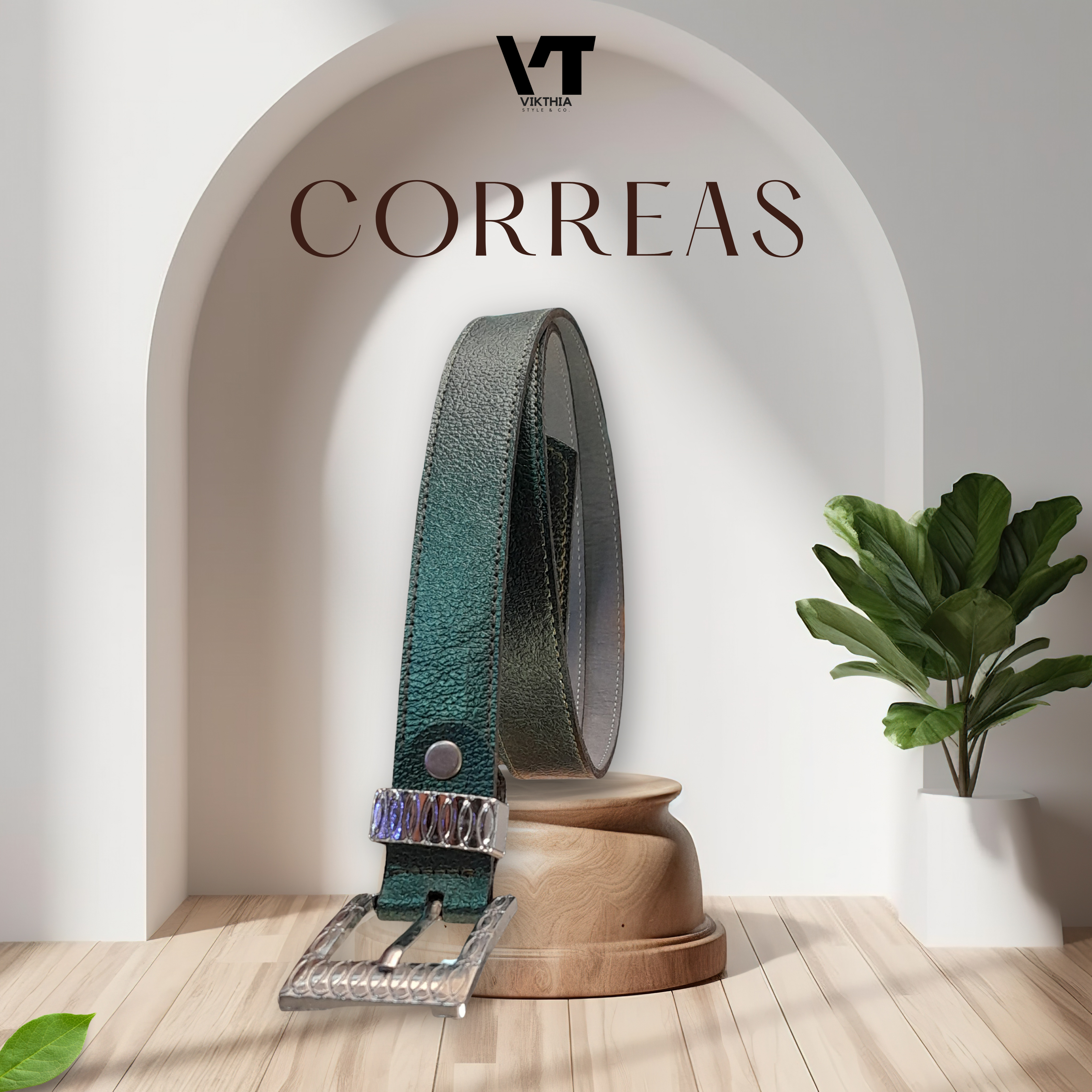 Correa de Dama_Cuero Metalico