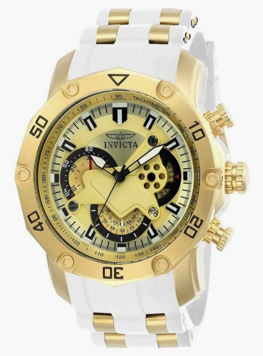 Invicta Men Pro Diver Scuba Quartz Watch, White, 23422
